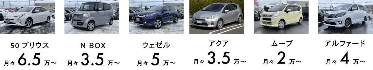 プリウス、N-BOX、ヴェゼル、アクア、ムーブ、アルファード